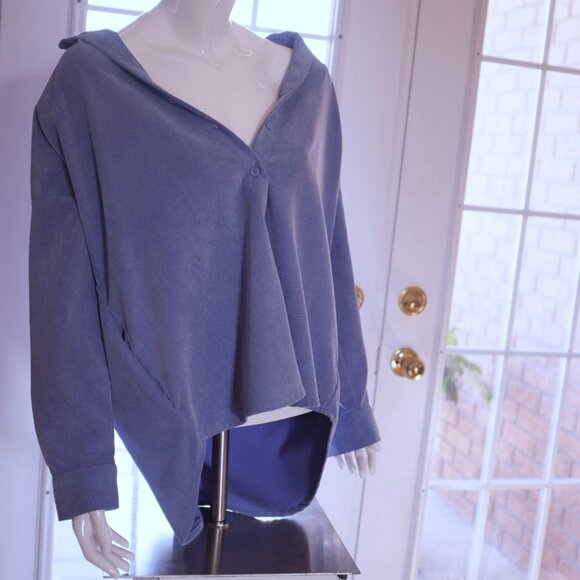 Zara Tops - COPY - Zara blue corduroy button oversized shacket size XS